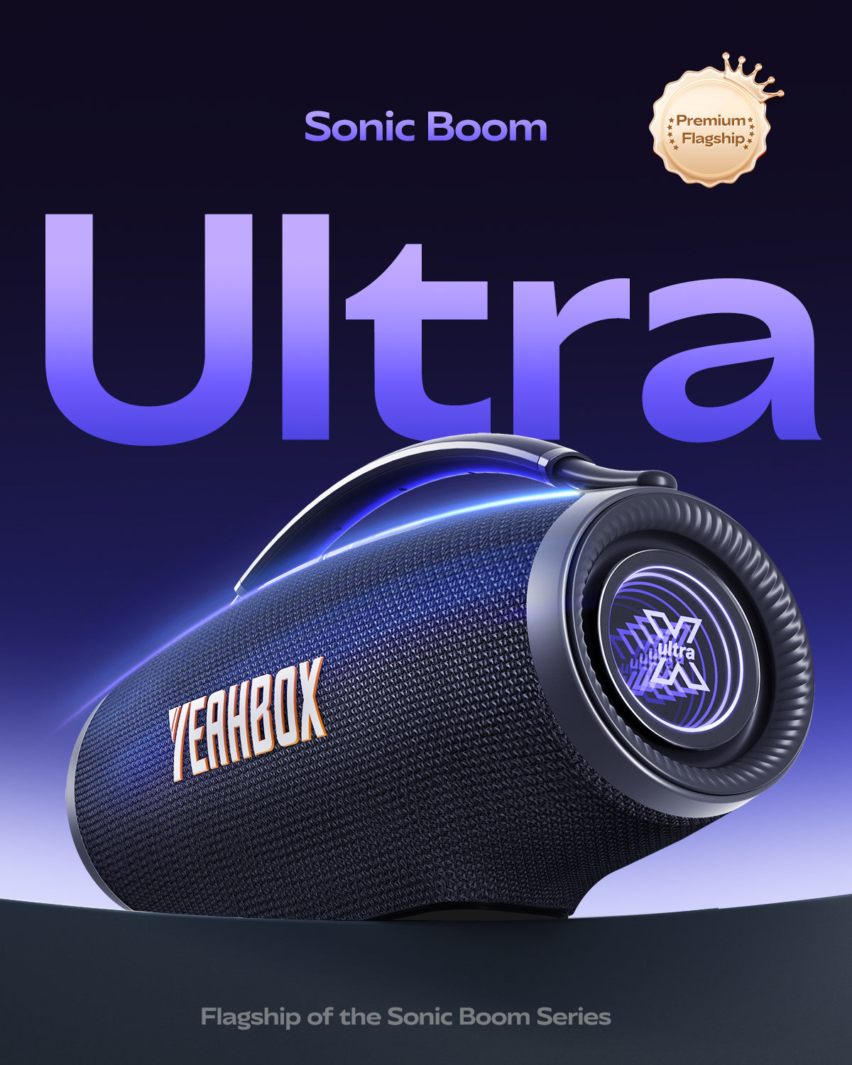 YEAHBOX Sonic Boom Ultra Portable Bluetooth Party Speaker, 320W Rated / 500W Peak