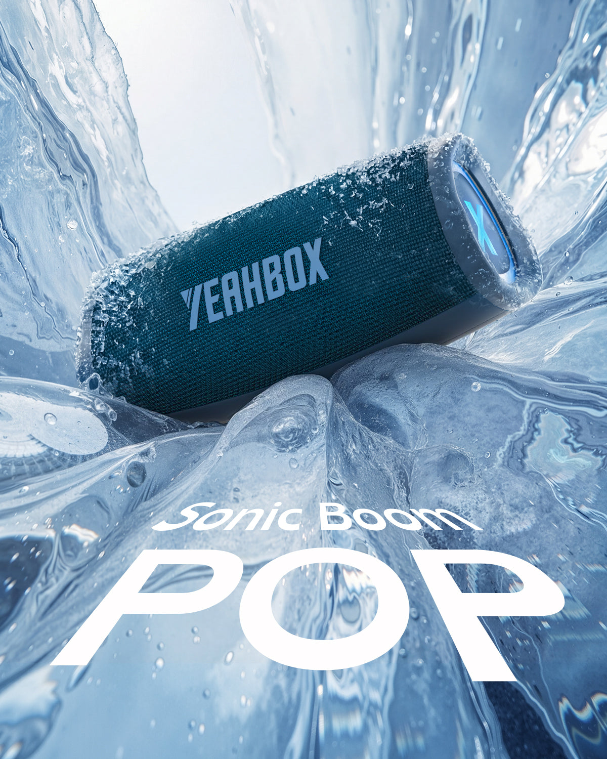 YEAHBOX Sonic Boom POP Bluetooth Speaker, 50W 1.1-Channel Bass System, Racetrack Woofer speaker