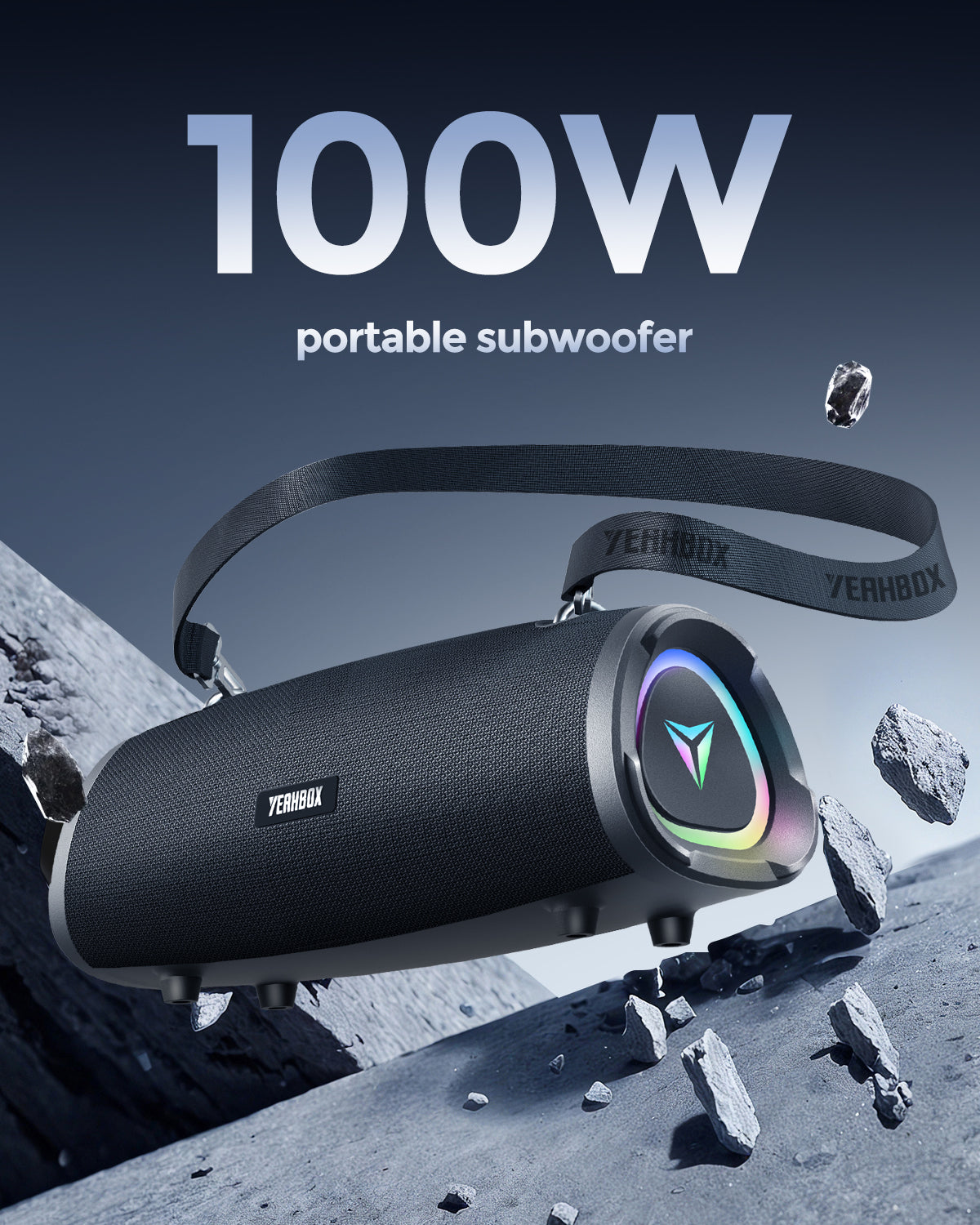 YEAHBOX Bluetooth speaker sonic boom 100W subwoofer outdoor portable high-end desktop computer speaker