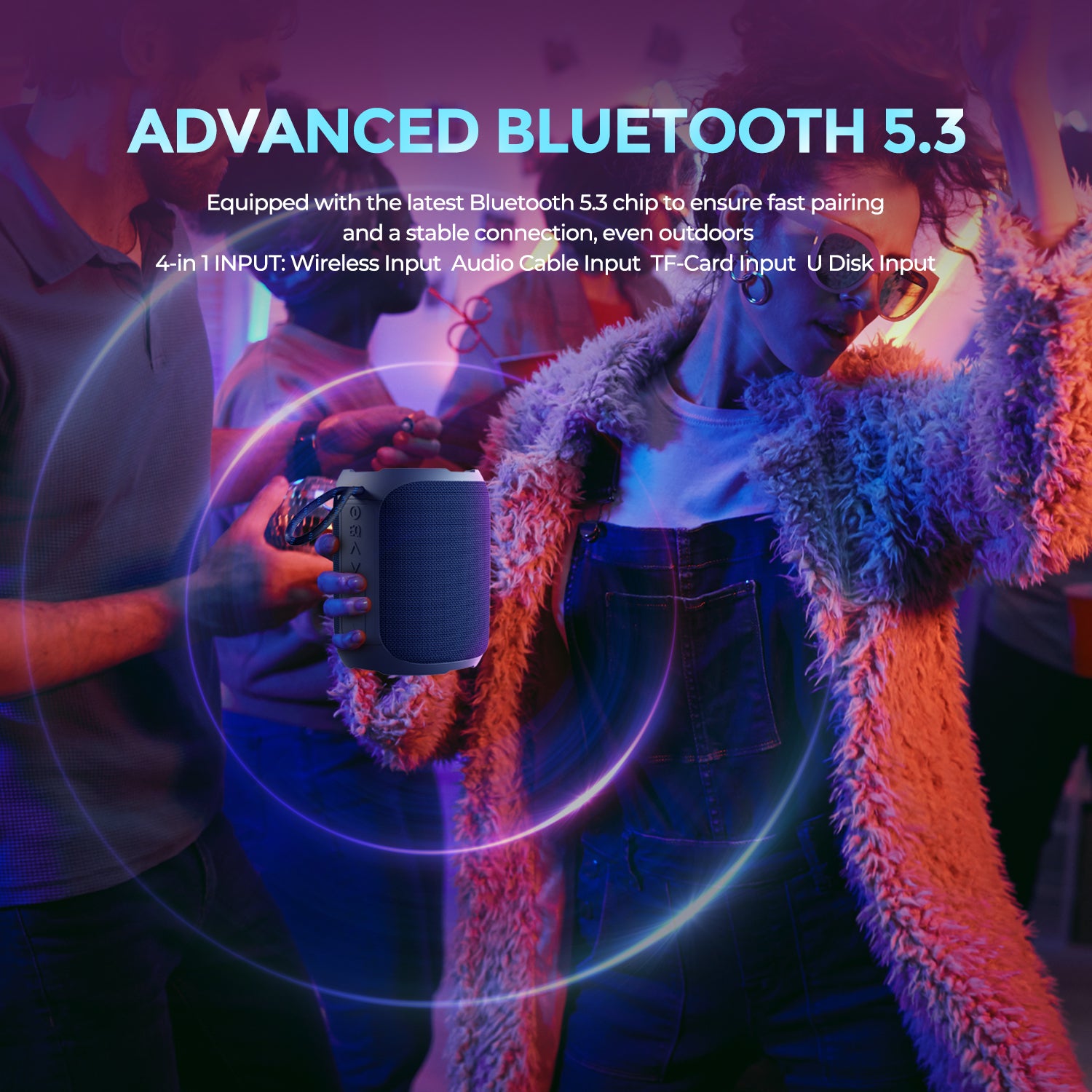 YEAHBOX A8 outdoor portable 40W waterproof Bluetooth  speaker subwoofer with high volume and mini sound system