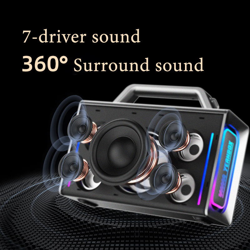 YEAHBOX Thunder 500 蓝牙音箱，带直播和卡拉 OK 声卡，一体式 - 高端户外音响系统