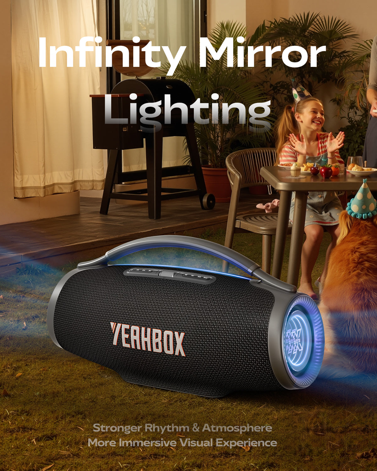YEAHBOX Sonic Boom Ultra Portable Bluetooth Party Speaker, 320W Rated / 500W Peak