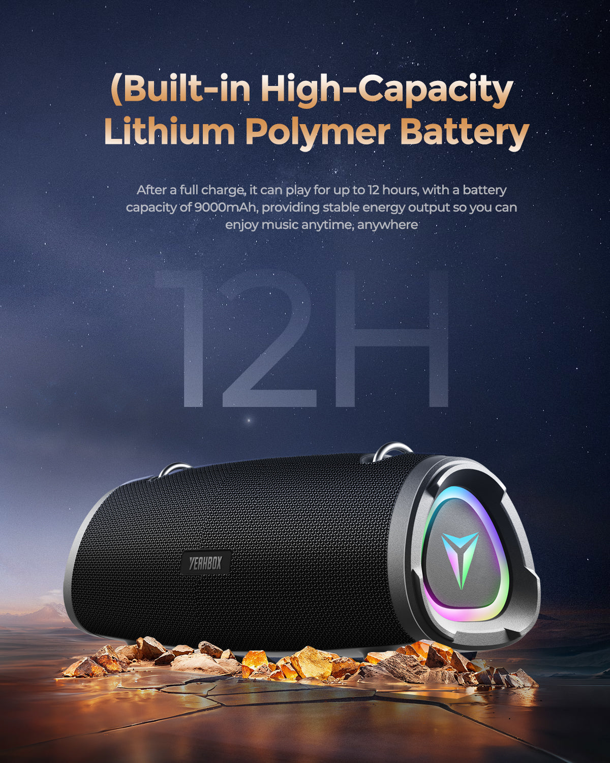 YEAHBOX Bluetooth speaker sonic boom 100W subwoofer outdoor portable high-end desktop computer speaker