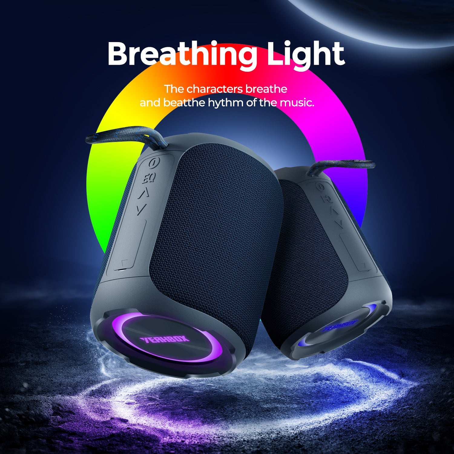 YEAHBOX A8 outdoor portable 40W waterproof Bluetooth  speaker subwoofer with high volume and mini sound system
