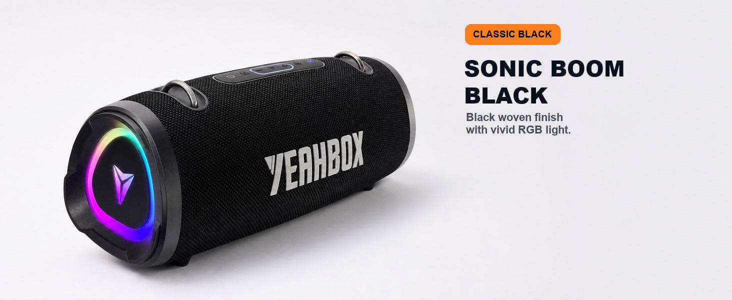 Sonic Boom in classic black with its RGB end cap illuminated