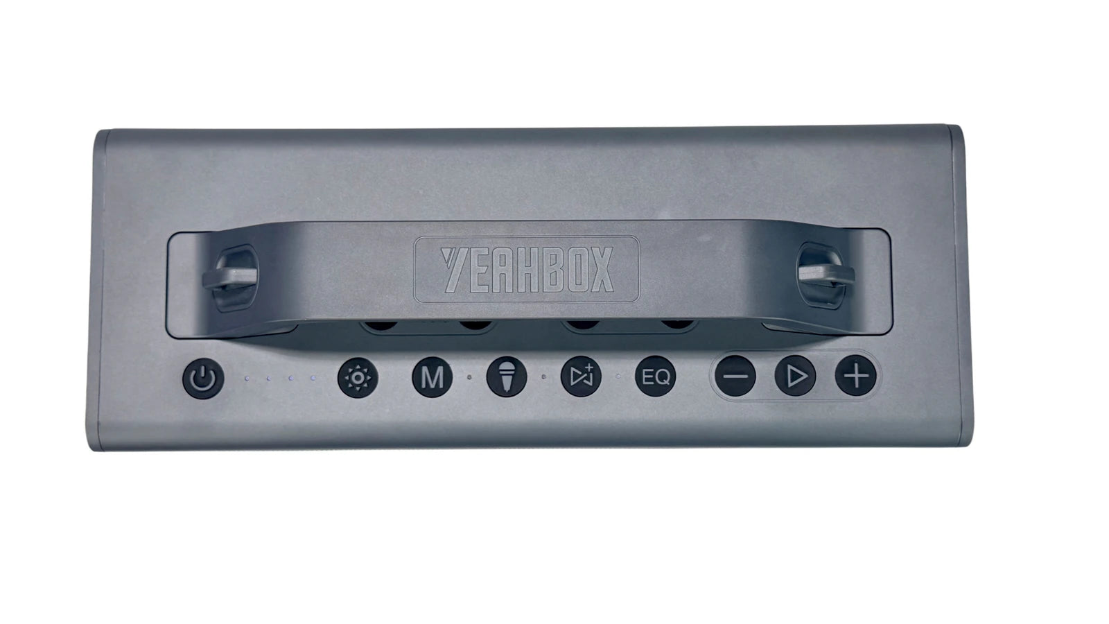 Thunder 500 top control strip with physical playback, lighting, and EQ buttons